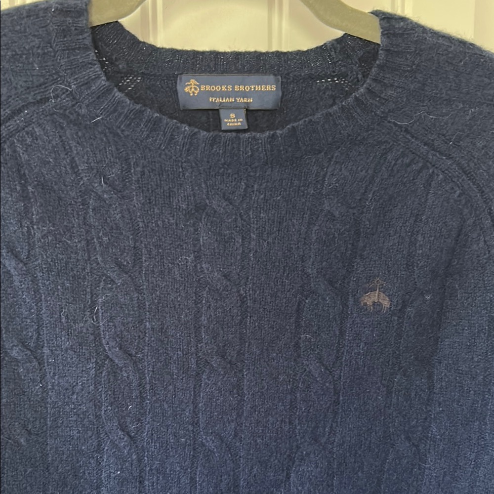 Brooks Brothers Lambswool Men's Blue Sweater